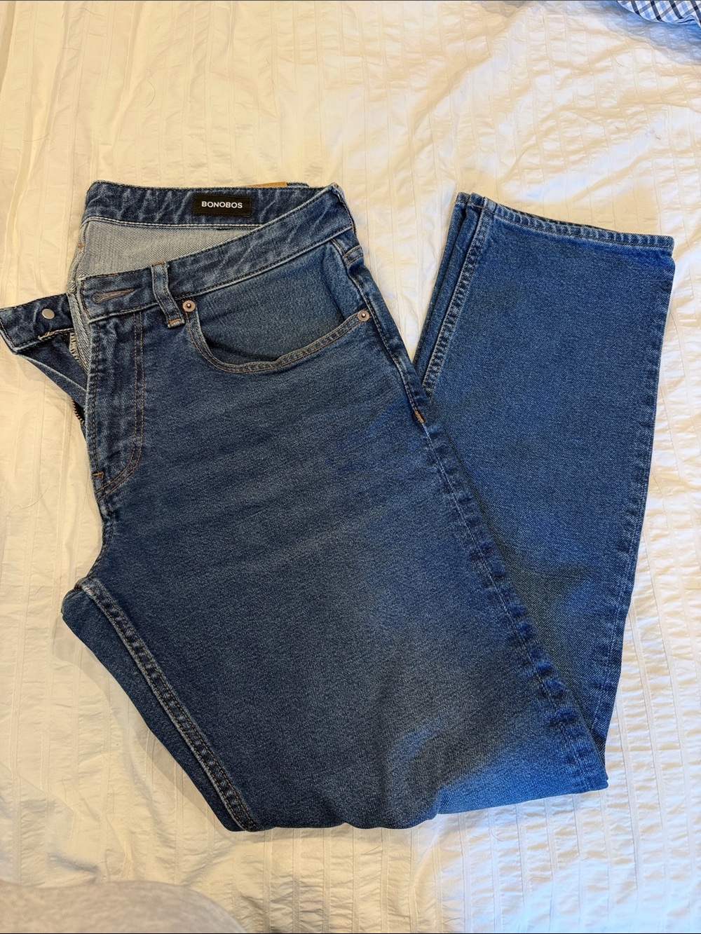 Bonobos Men's Dark Blue Straight-Leg Jeans